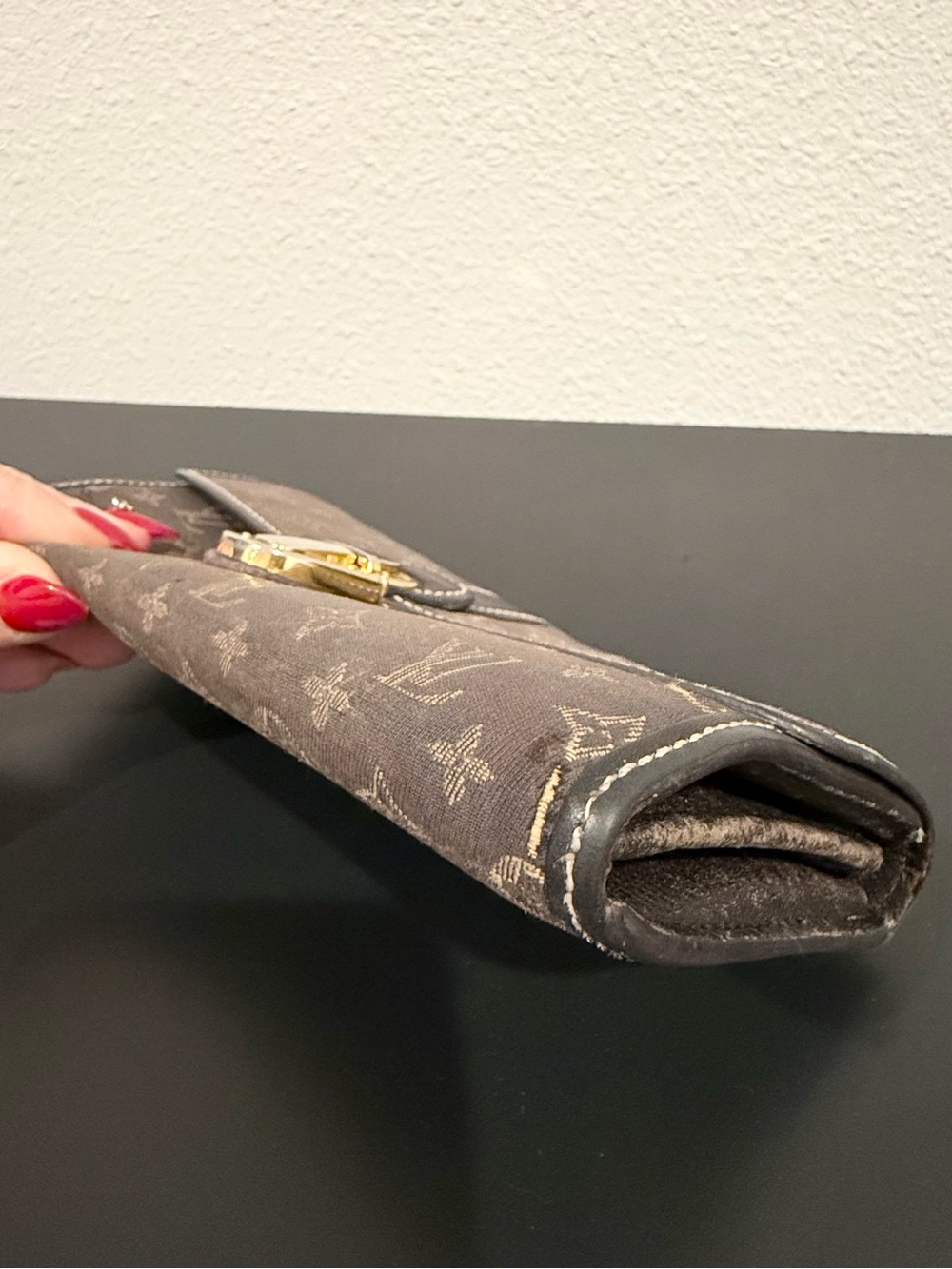 🤎 Louis Vuitton Monogram Idylle Sarah Canvas Clutch Long Wallet with Chain - Picture 8 of 16